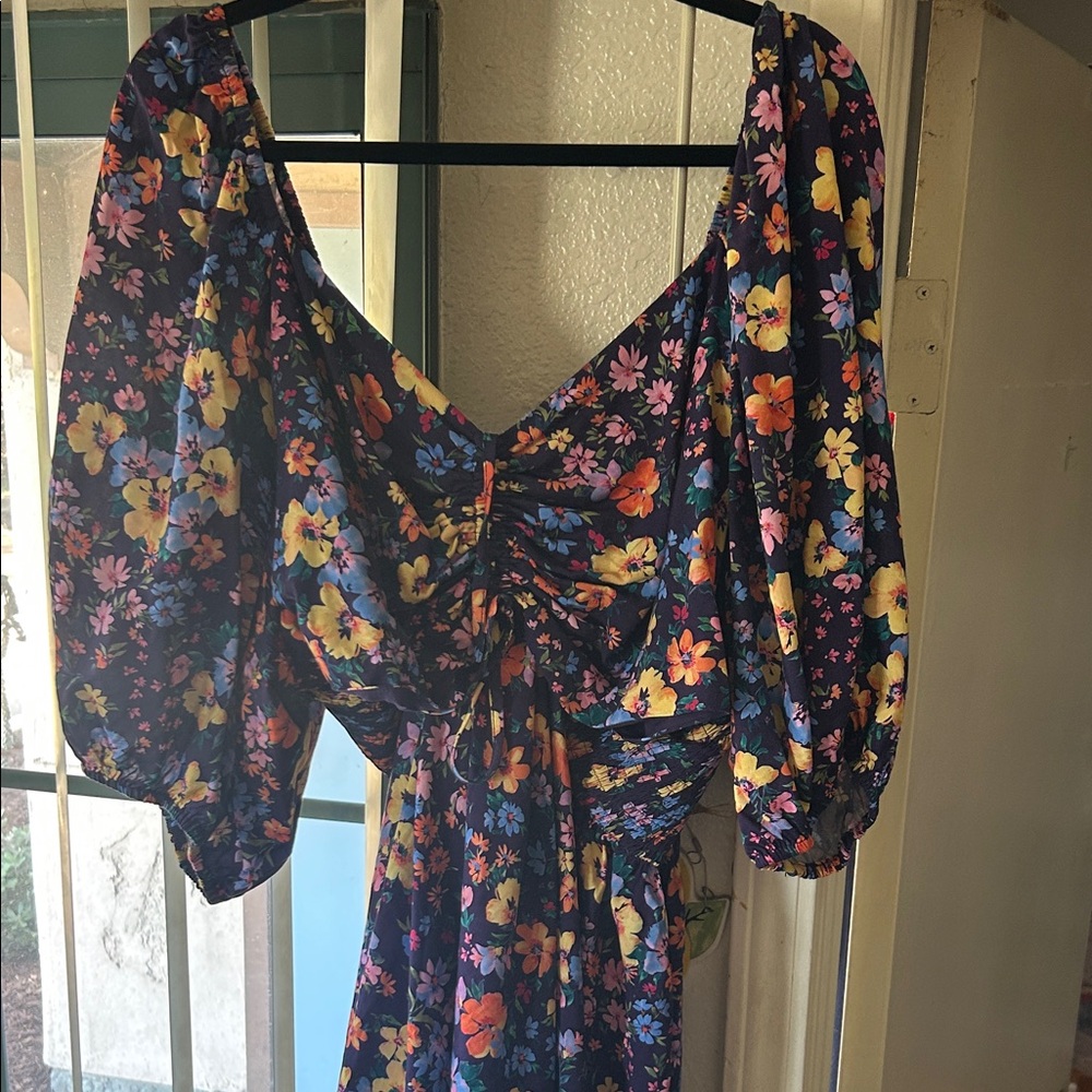 Vibrant Floral Long Sleeve Dress